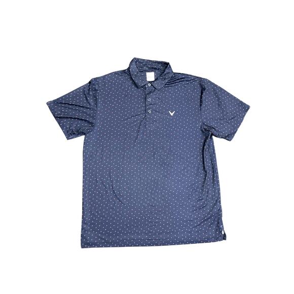Callaway Short Sleeve Golf Polo Shirt Opti Dri Fit Logo all over Size Large - Picture 1 of 4